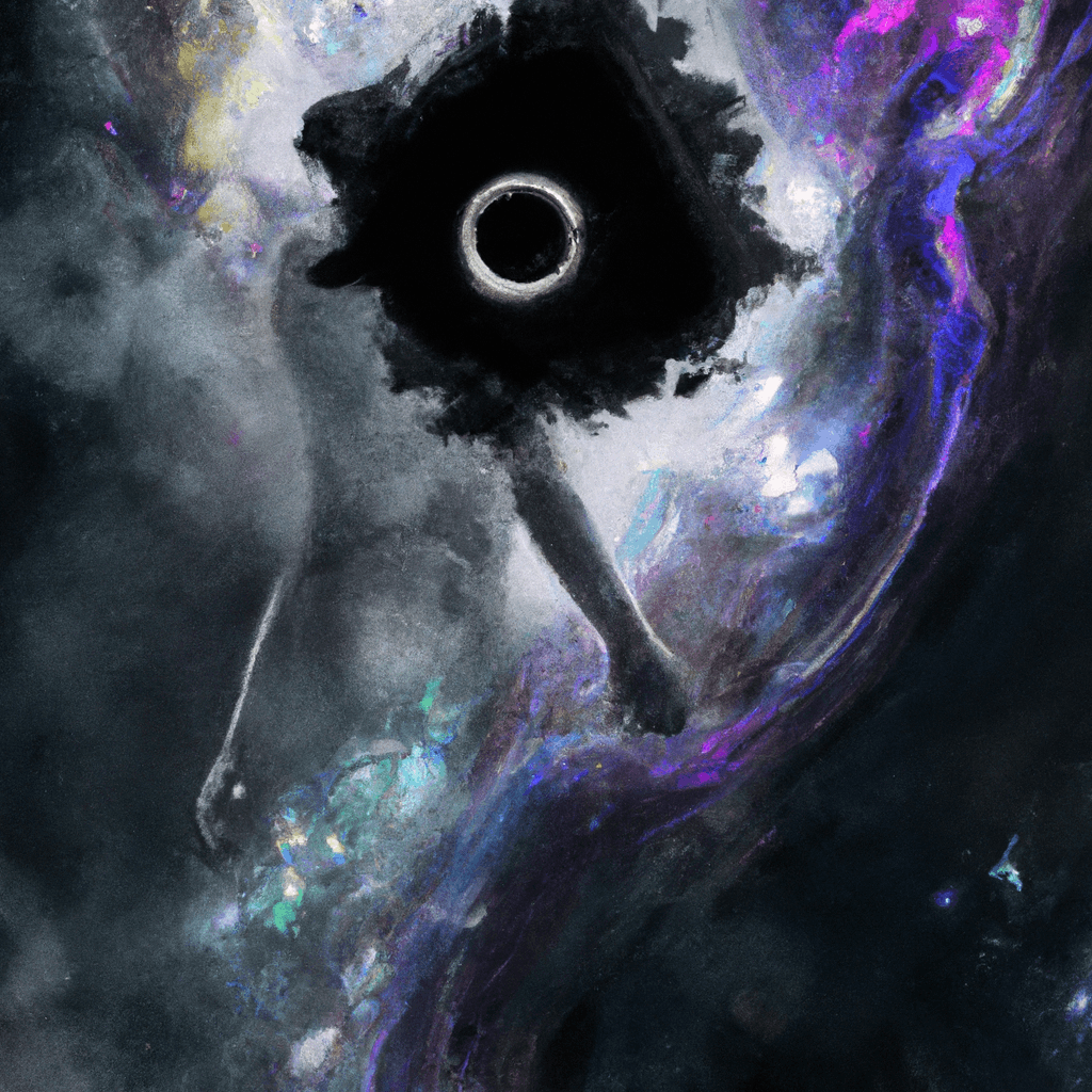 artwork with title A black hole sucking in a space nebula and a shirt